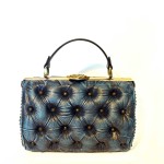 blue leather luxury bag