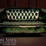 byron chesterfield sofa buttoned seat green leather