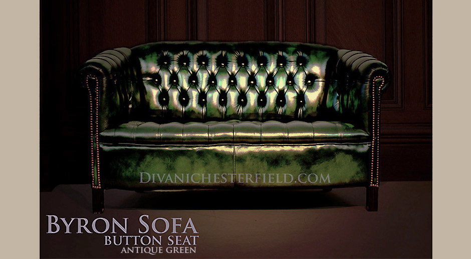 byron chesterfield sofa buttoned seat green leather