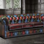 modern chesterfield patchwork multicoloured leathers