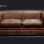 contemporary plain leather chesterfield art deco