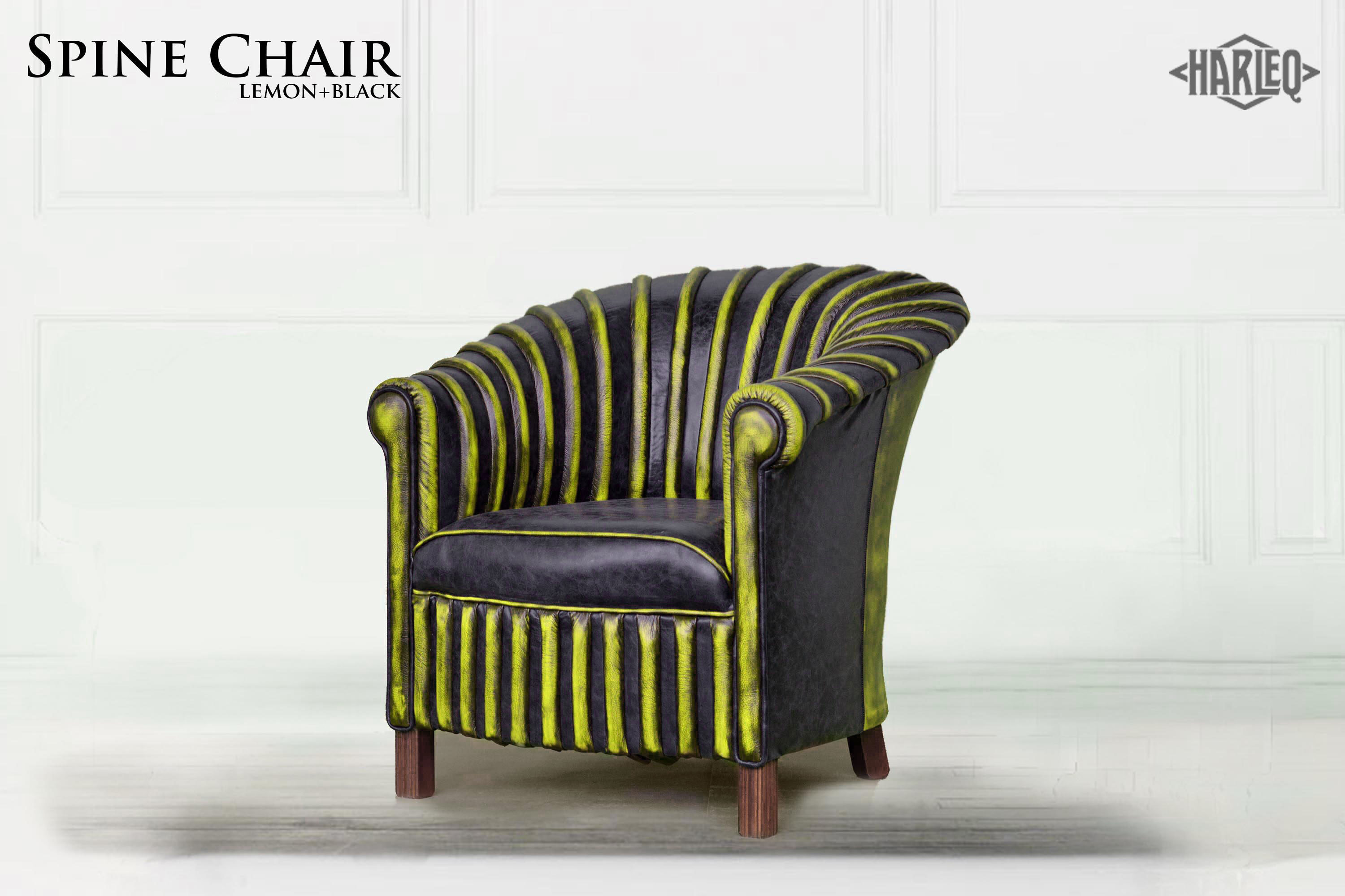 harleq-spine-chair-lemon-black-leathers-original-design