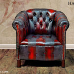 chesterfield patchwork multicoloured chair red black leathers harleq